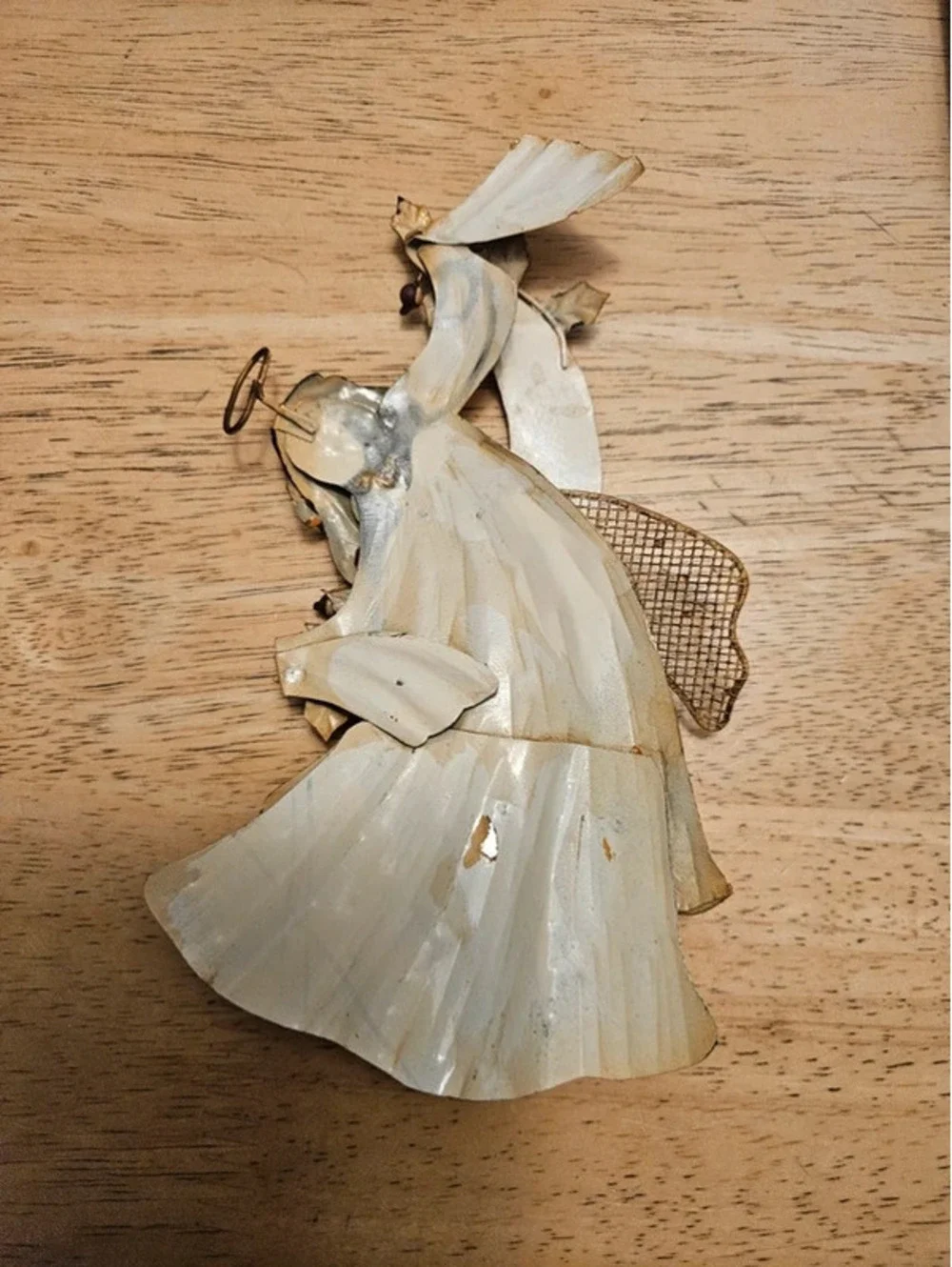 Rustic Christmas Angel Wall Hanging Blessings Ornament Metal Wings 7x4 Decor